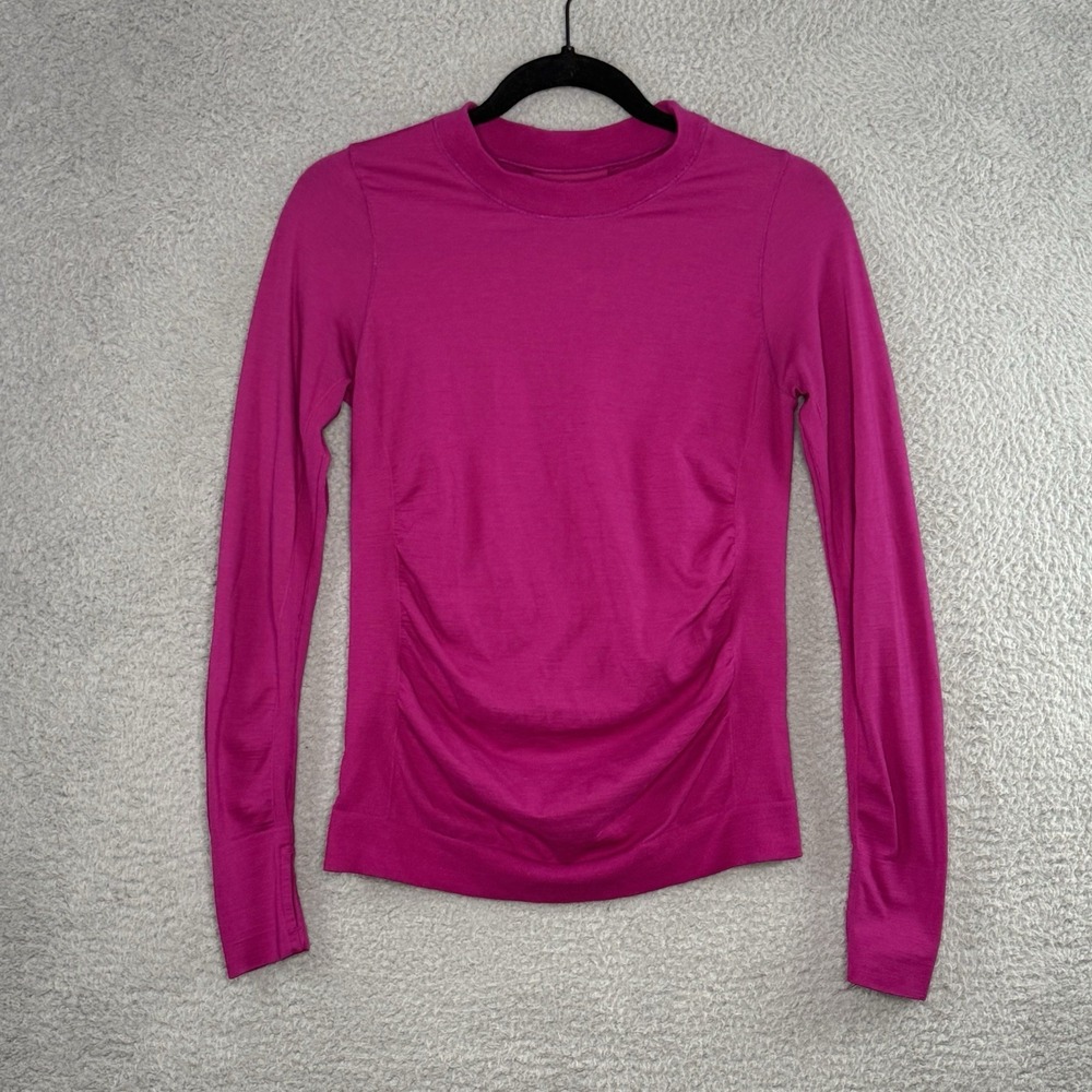 Athleta Foresthill Ascent Seamless Top Women's Size Small Wool Blend Red Pink